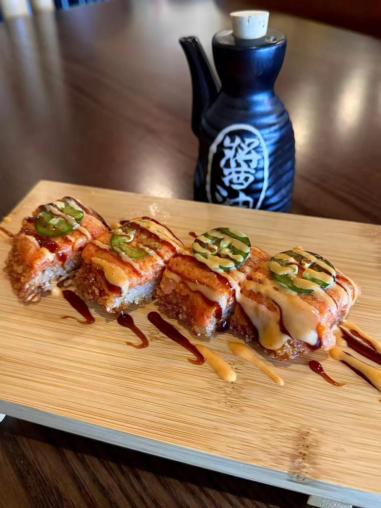 Jalapeño Salmon Roll at Masuta Sushi Japanese Restaurant in Jonesboro.